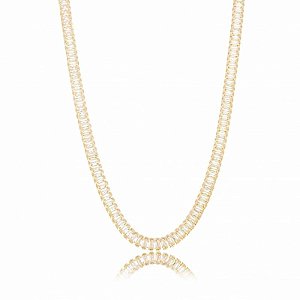 Colar Choker Maju Riviera Baguete Zirconias Cristais