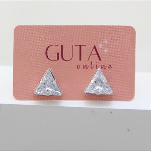 Brinco Triangulo ponto de luz em zirconia