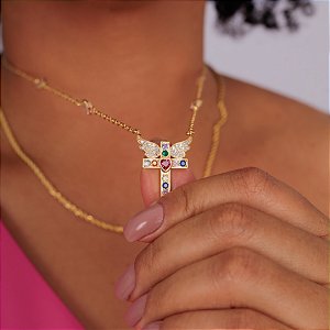 Colar inspiração Tiffani pingente em cruz