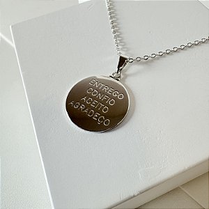 Colar Honoponopono Entrego, Confio, Aceito e Agradeço
