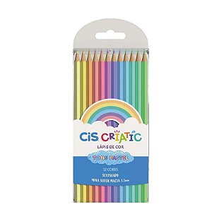 Lápis de cor sextavado 12un Tons pastel criatic CIS