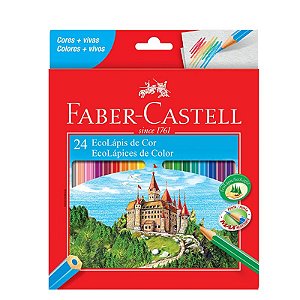 Lápis de Cor EcoLápis Sextavado 24 cores Faber Castell