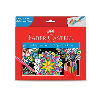 Lápis de cor sextavado 60 cores Ecolápis Faber Castell