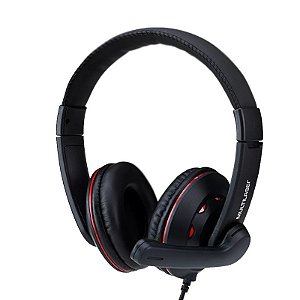 Fone de ouvido headset gamer preto e vermelho Multilaser