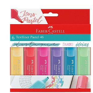 Kit 6 marca texto textliner pastel 46 Faber Castell