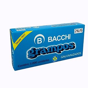 Grampo para grampeador 26/6 5000 UNI galvanizado Bacchi