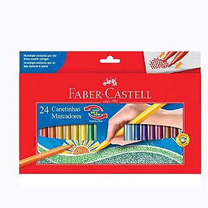 Canetinha hidrográfica vai e vem 24 cores Faber Castell