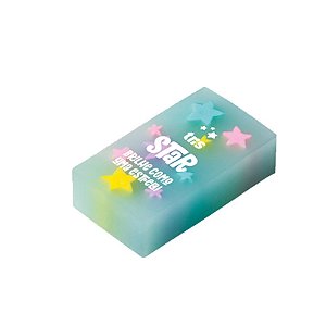 Borracha star colorida com frase Tris