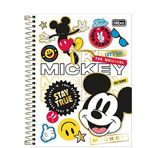 Caderno espiral capa dura colegial 10 matérias/160FLS Mickey Mouse Tilibra
