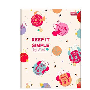 Caderno Brochura 1/4 (pequeno) Capa Dura 80 Fls Keep It Simple Minnie Tilibra
