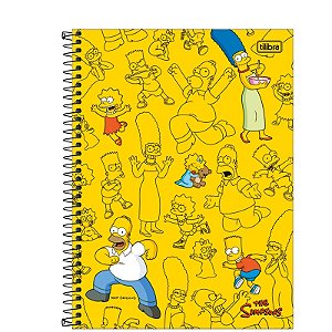 Caderno Espiral Capa Dura Amarelo 1 Matéria Simpsons Tilibra