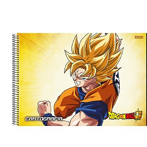 Caderno Cartografia Amarelo Espiral Capa Dura 60fls Dragon Ball São Domingos