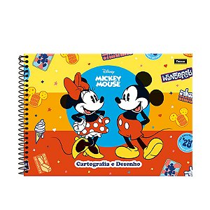 Caderno Espiral Capa Dura 80 fls Cartografia Mickey Mouse Foroni