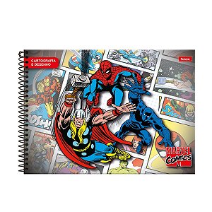 Caderno Cartografia Espiral Capa Dura 80fls Marvel Comics Foroni
