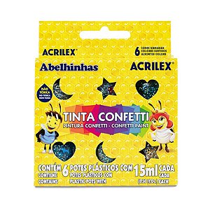 Tinta Guache Confeti 6 Cores 15ml Acrilex