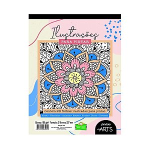 Bloco Ilustrações Para Pintar 180gr 28fls Jandaia Arts