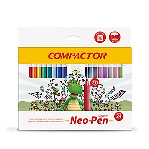 Canetinha Neo Pen Gigante 24 Cores Compactor