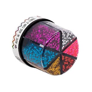 Pote Glitter Colors Pote C/6 60g Formas Cores Brw
