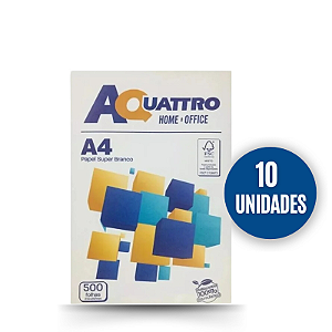 Caixa de Papel Sulfite A4 75gr 500fls Aquattro 10 Unidades