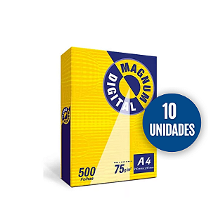 Caixa de Papel sulfite branco A4 500FLS 10 Unidades 75GR 210mmX297mm Magnum