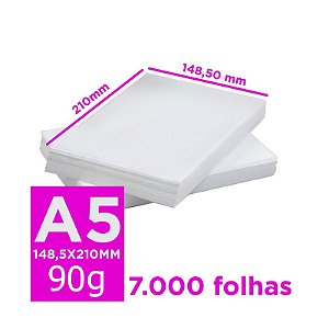 Papel Sulfite A5 90g 7000 folhas Branco Report