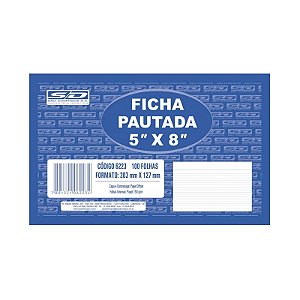 Ficha Pautada 5x8 100fls 203mmx127mm Sao Domingos