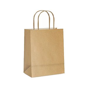 Sacola De Papel Kraft 26x12cm