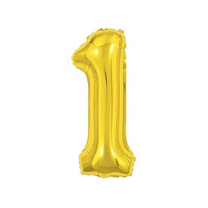 Balão Metalizado Dourado Numero 1 40cm Gate