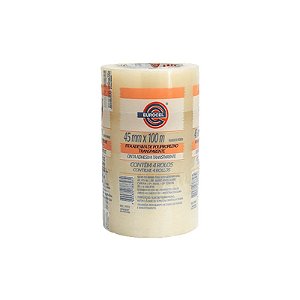 Fita Adesiva 45mmx100m Transparente Eurocel Pacote com 4 Unidades
