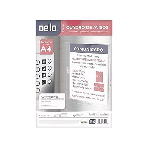 Display Quadro De Avisos Multiuso A4 Cristal Dello