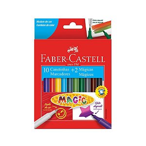 Caneta Hidrográfica 10uni+ 2 Cores Magica Faber Castell