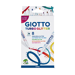 Canetinha hidrocor c/8 unidades Turbo glitter Giotto