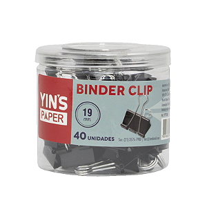 Binder 19mm Prendedor De Papel Clips 40 Unidades Yins