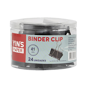 Binder 41mm Prendedor De Papel Clips 24 Unidades Yins
