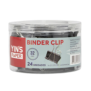 Binder 32mm Prendedor De Papel Clips 24 Unidades Yins