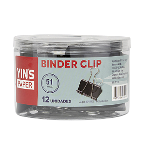 Binder 51mm Prendedor De Papel Clips 12 Unidades Yins