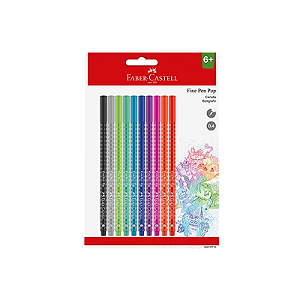 Caneta fine pen pop 0.4 10 cores Faber Castell
