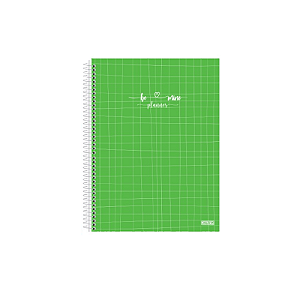 Planner espiral capa dura permanente Be mine verde neon São Domingos