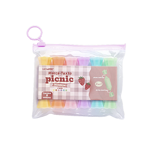 Kit Mini Marca Texto Picnic Bombom 2 Em 1 C/6 Leonora