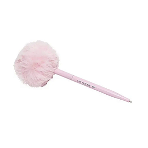 Caneta Esferográfica 1.0 Preta Pompom Pink Vibes Leonora