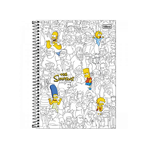 Caderno Espiral Capa Dura Universitário 16 Matéria 256 Folhas Simpsons Tilibra