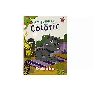 Livro Infantil Amiguinhos Para Colorir Gatinho Todo Livro
