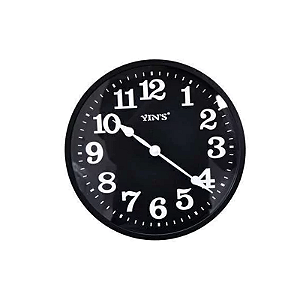 Relógio De Parede Redondo Preto 15x15x3.6 Cm Yins