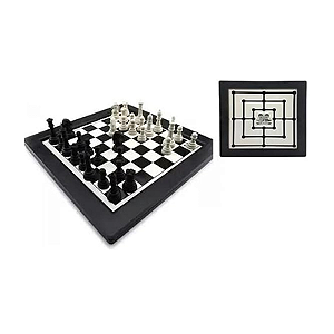 Jogo xadrez/trilha plástico pequeno