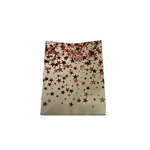 Sacola para presente estrelas vermelhas M yins