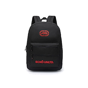 Mochila de costas ecko preto com vermelho nytron