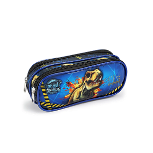 Estojo infantil masculino preto/ azul dinosaurs wolrd seanite
