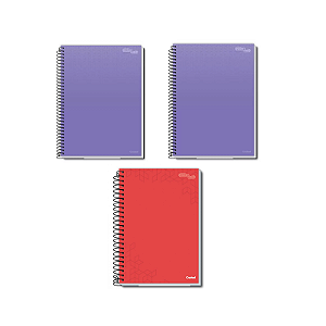 Kit 3 cadernos espiral capa dura 10materias/160folhas essenciale credeal;