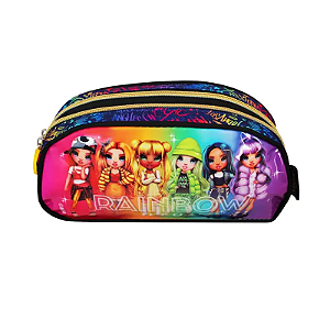 Estojo duplo preto rainbow luxcel