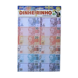 Dinheirinho cart com 100 notas mini toys